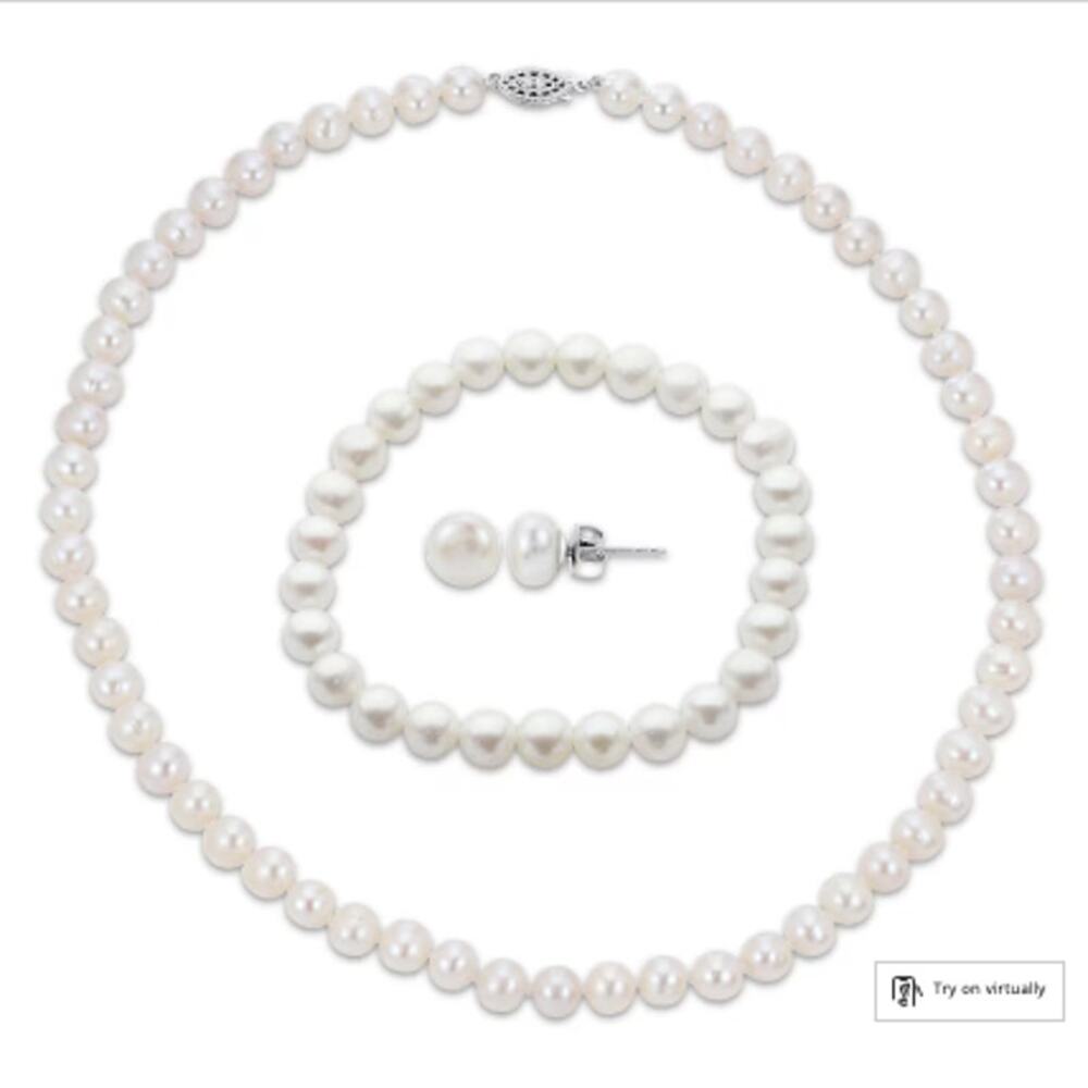 Kay Jewelers Cultured Pearl Necklace, Bracelet & Earrings Set